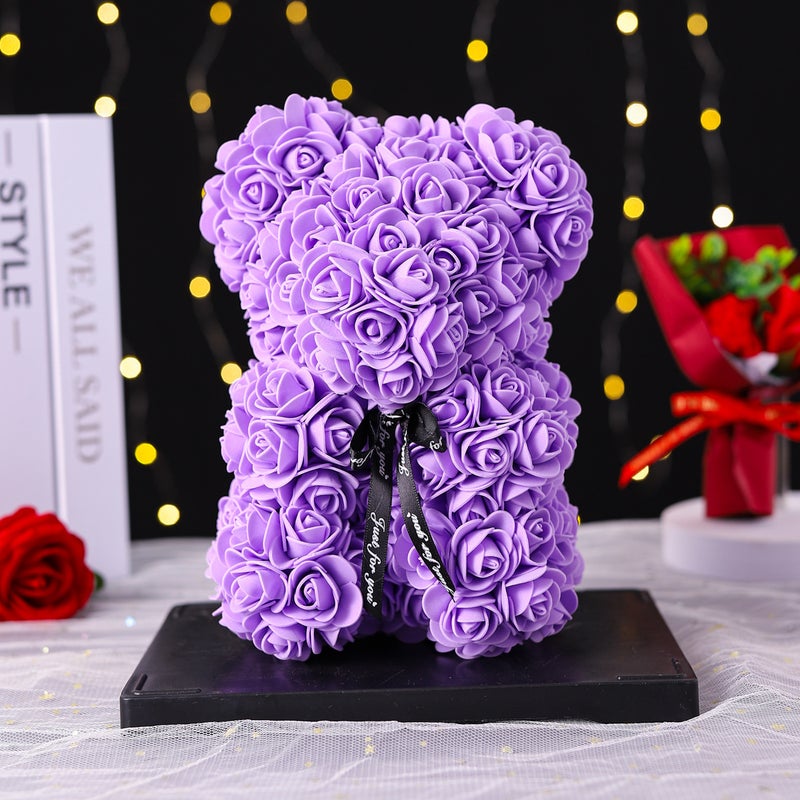Eternal Flower Rose Bear Gift Box Birthday Valentine'S Day Gift Girlfriend Simulation Foam Rose Bear Decoration Creative Gift - Image 1